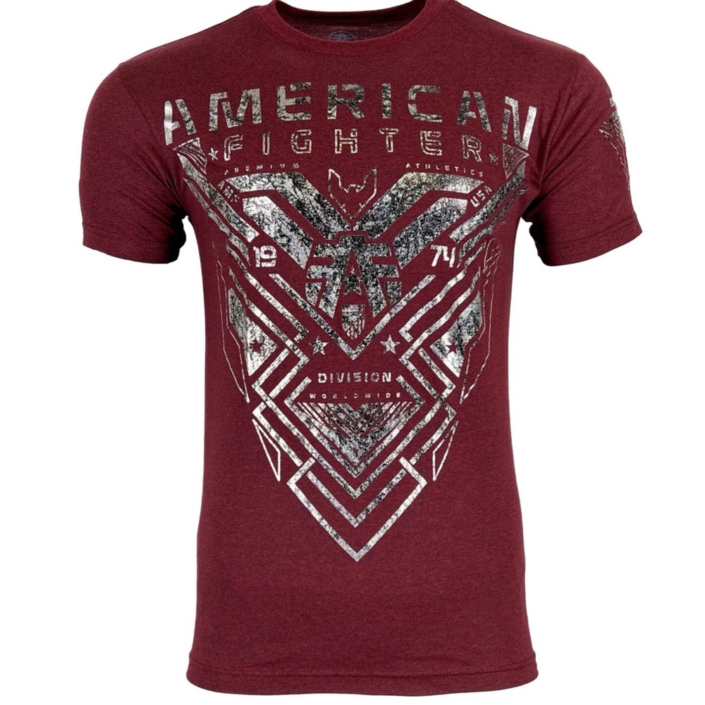 AMERICAN FIGHTER Men's T-Shirt DURHAM TEE Red Athletic Biker XS-4XL $40
